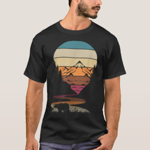 Retro Wildlife Tierbär Wandern im Val Piora T-Shirt