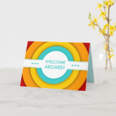 retro Willkommen an Bord der Fotokarte Karte (Gelbe Blume)