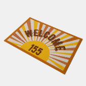 Retro Willkommen bei Sunray Personalisiert Fußmatte (Schrägansicht)