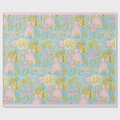 RETRO Willkommen neues Baby Girl Geschenkpapier (Flach)