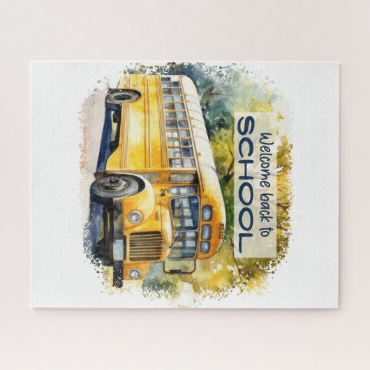 Retro Willkommen zurück zum Puzzle in der Schule (Horizontal)