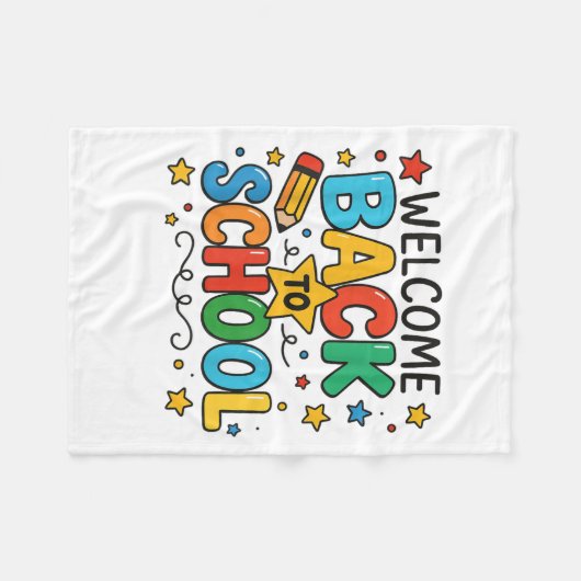 Retro Willkommen zurück zum Schullehrerpreis Fleecedecke (Vorderseite (Horizontal))