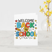 Retro Willkommen zurück zum Schullehrerpreis Karte (Gelbe Blume)