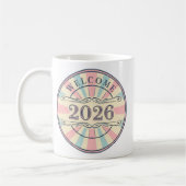 Retro-Willkommens-Tasse 2026 Neujahr Kaffeetasse (Links)