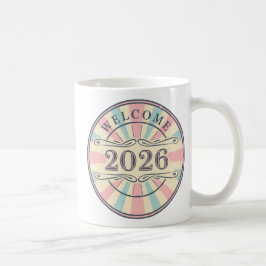 Retro-Willkommens-Tasse 2026 Neujahr Kaffeetasse