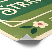 Retro-Wimbledon-Plakat, Tennisplatz und Poster (Ecke)