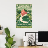 Retro-Wimbledon-Plakat, Tennisplatz und Poster (Heimbüro)