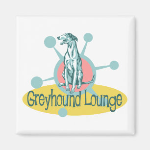 Retro Windhund-Aufenthaltsraum Magnet