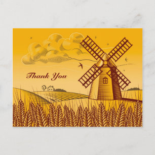 Retro-Windmühle Postkarte