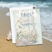 Retro Window Beach Scene Sublimierung Postkarte