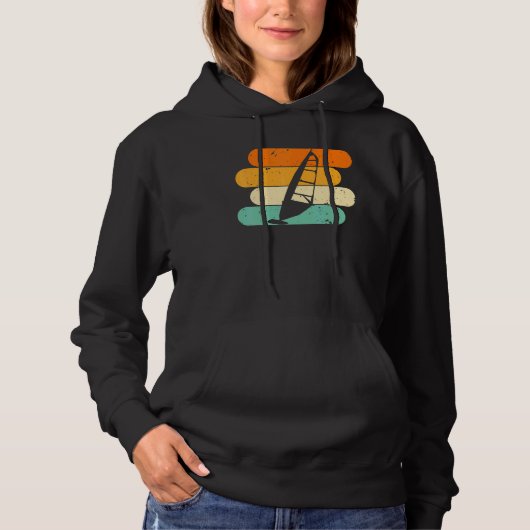 Retro Windsurfing Surfing Surfer Kitesurfer Windsu Hoodie (Vorderseite)