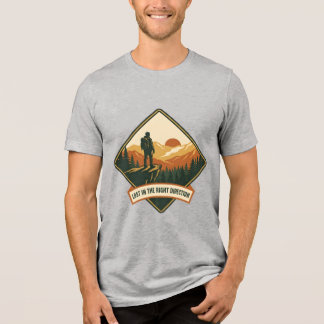 Retro-Windturbinen-Berg-T-Shirt - 70er Natur Tri-Blend Shirt