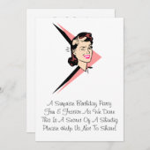 Retro Wink Überraschungen Winks mit Rhyme Einladun Einladung (Vorne/Hinten)