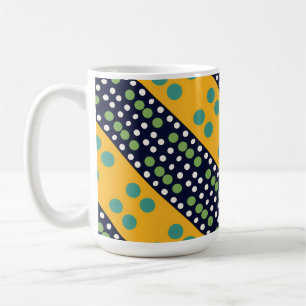 Retro Winkelpunkte gelb und schwarz Kaffeetasse
