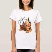 Retro Winking Santa Claus Sleigh Artistic T-Shirt (Vorderseite)