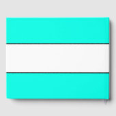 Retro Winter Aqua Mint White Stripes "Nordpol" Gästebuch (Rückseite)