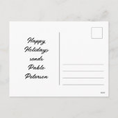 Retro Winter Cityscape Feiertagspostkarte (Rückseite)