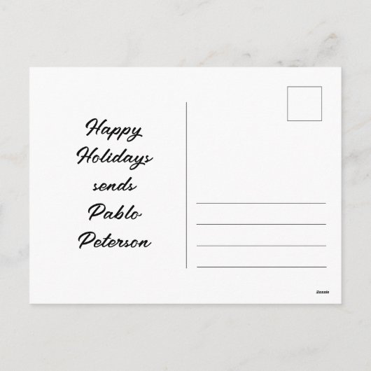 Retro Winter Cityscape Feiertagspostkarte (Rückseite)