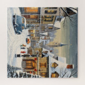 Retro Winter Cityscape Puzzle (Horizontal)