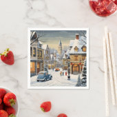 Retro Winter Cityscape Serviette (Beispiel)