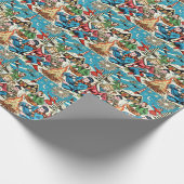 Retro Winter Comic Geschenkpapier (Ecke)