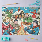 Retro Winter Comic Seidenpapier (Basteln)