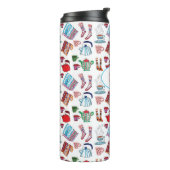 Retro Winter HandIllustriertes Outdoor-Wandern Thermosbecher (Nach links gedreht)