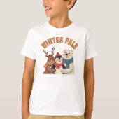 Retro Winter Pals Cute Animal Friends T Shirt (Vorderseite)