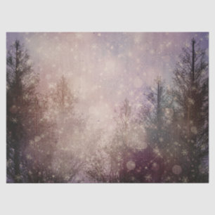 Retro Winter Pine Tree Forest Decoupage Seidenpapier
