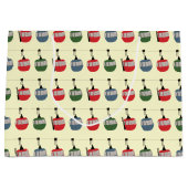 Retro Winter Ski Gondelbahn Skifahrer Creme Große Geschenktüte (Vorderseite)