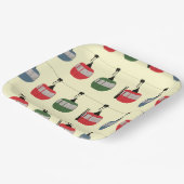 Retro Winter Ski Gondelbahn Skifahrer Creme Pappteller (Gewinkelt)