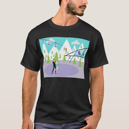 Retro Winter Ski Resort T - Shirt (Vorderseite)