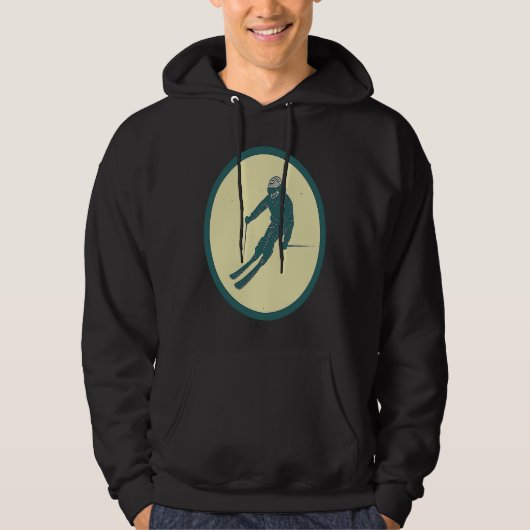 Retro Winter Skiing Vintage Extreme Sport Hoodie (Vorderseite)