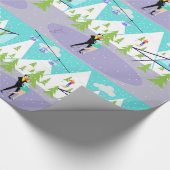 Retro Winter-Skiort-Packpapier Geschenkpapier (Ecke)