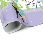 Retro Winter-Skiort-Packpapier Geschenkpapier (Rolleneckpunkt)