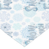 Retro Winter Snowflakes Funny SNOW VIEL SPASS Tischdecke (Schrägansicht)