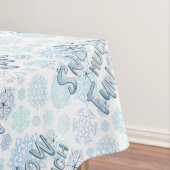 Retro Winter Snowflakes Funny SNOW VIEL SPASS Tischdecke (Beispiel)