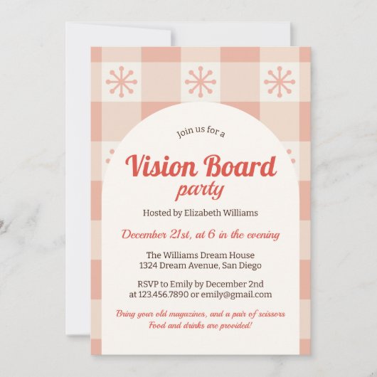 Retro Winter Snowflakes Traumvision Party Einladung (Vorderseite)