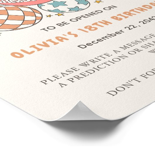 Retro Winter Weihnachten Geburtstag Kapsel Poster (Ecke)