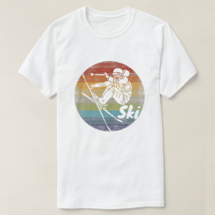 Retro-Wintersport Skifahren T-Shirt