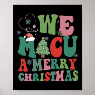Retro wir miku eine fröhliche Weihnachtsfeiertage  Poster