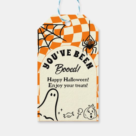 Retro Wir wurden angekurbelt, du wurdest gestärkt. Geschenkanhänger (Rückseite)