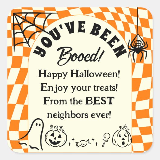 Retro Wir wurden angekurbelt, du wurdest gestärkt. Quadratischer Aufkleber (Vorderseite)