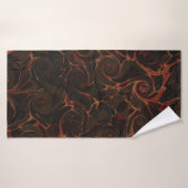 Retro Wirbel Dark Brown Badehandtuch (Badehandtuch)