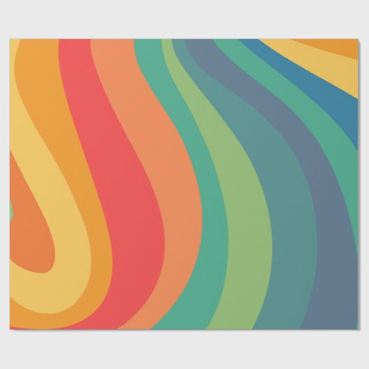 Retro-Wirbel farbiger 60er Geschenkpapier (Flach)