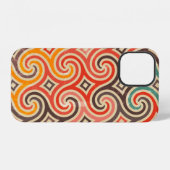 Retro-Wirbel-Illustrationsmuster iPhone Hülle (Rückseite (Horizontal))