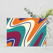 Retro-Wirbel - Klassischer 70er-Stil Einladung (Stehend Vorderseite)