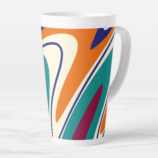 Retro-Wirbel - Klassischer 70er-Stil Milchtasse (Rechte Ecke)