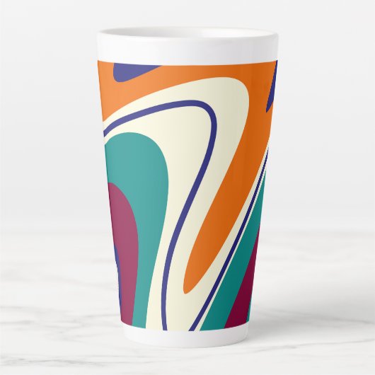 Retro-Wirbel - Klassischer 70er-Stil Milchtasse (Vorderseite)