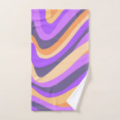 Retro-Wirbel - lila & orange Badhandtuch Set (Handtuch)